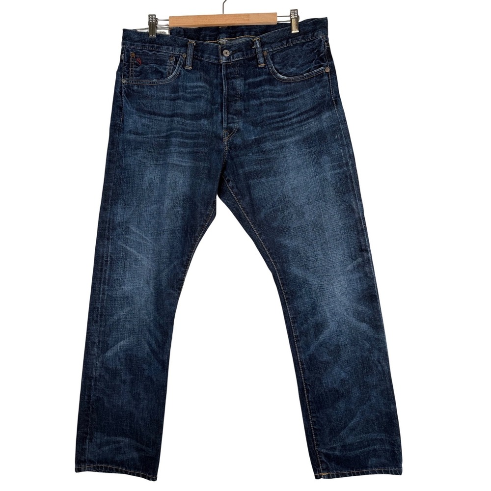 Polo Ralph Lauren Varik Slim Straight Jeans Mens 36x30 Roebling Wash Dark Indigo